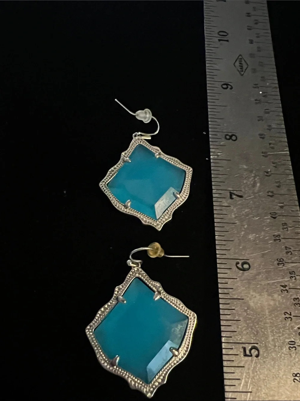 Blue Chalcedony Kendra Scott Silver Dangle Earrings - Women's Jewelry